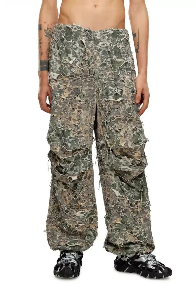 p-hokney Camo-byxor med sliten finish p-hokney Camo-byxor med sliten finish