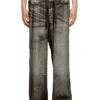 p-theck-lkct Elastiska byxor i viskos med denimlook