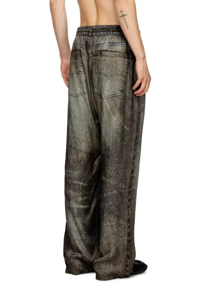 p-theck-lkct Elastiska byxor i viskos med denimlook