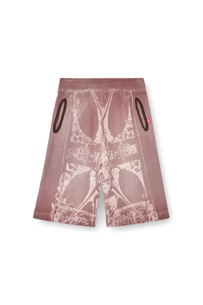 p-warky-short Vaffelshorts med medeltida tryck p-warky-short Vaffelshorts med medeltida tryck