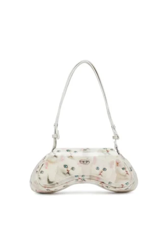 play crossbody Play-axelväska i tryckt glansig PU