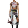 play crossbody Play-axelväska i tryckt glansig PU play crossbody Play-axelväska i tryckt glansig PU