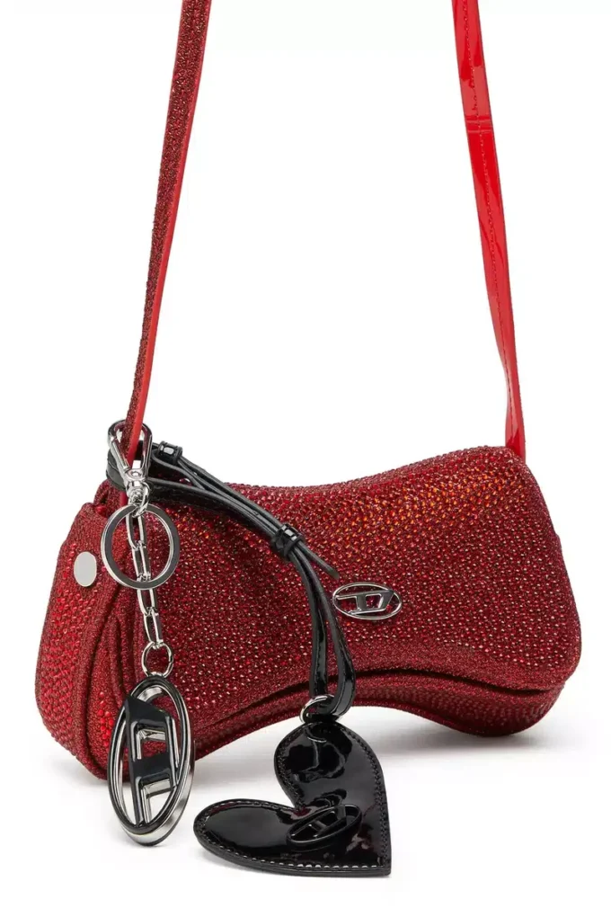 play crossbody xs Play-Mini crossbody-väska i kristall Lurex