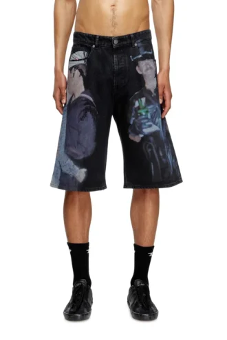 pr-d-rixford-s Denimshorts med flerfärgat tryck