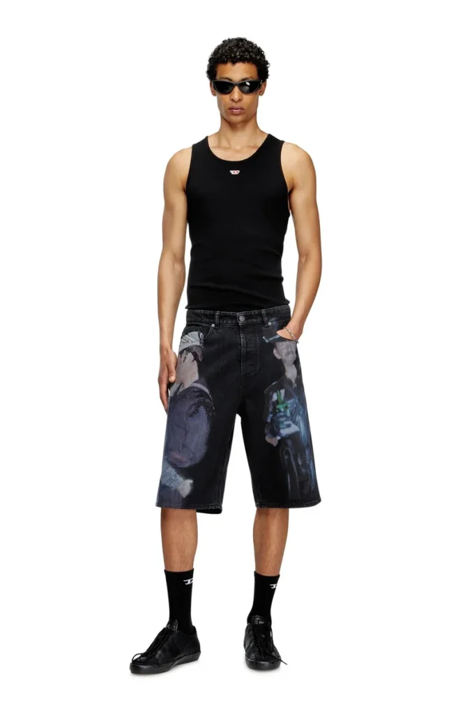 pr-d-rixford-s Denimshorts med flerfärgat tryck