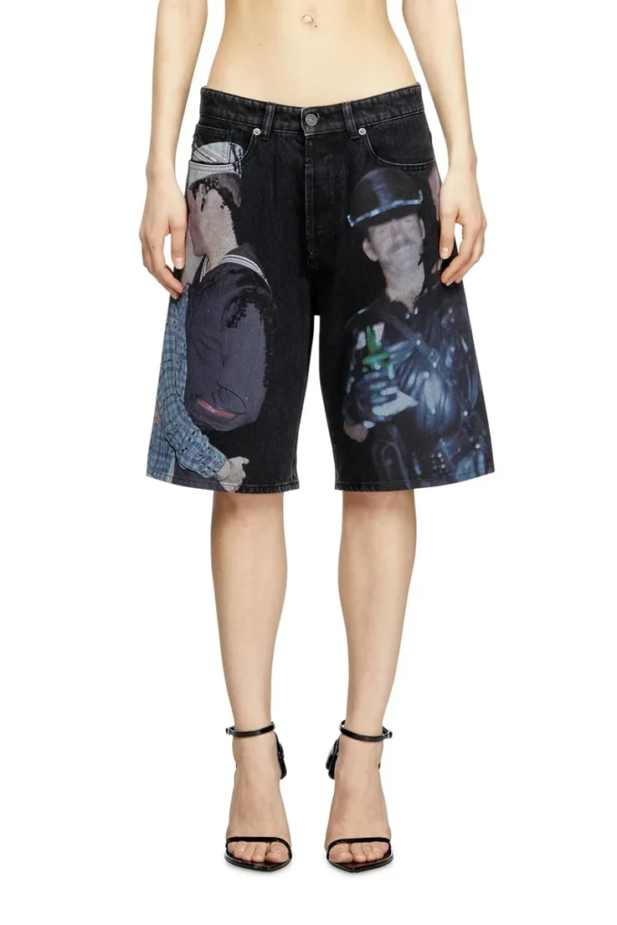 pr-d-rixford-s Denimshorts med flerfärgat tryck
