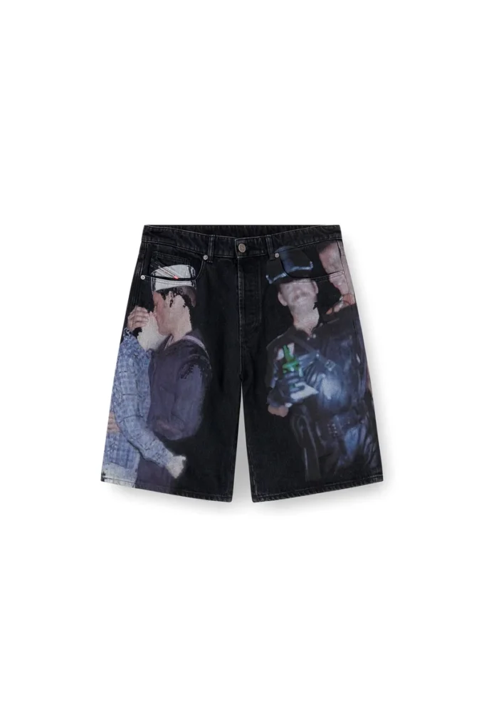 pr-d-rixford-s Denimshorts med flerfärgat tryck