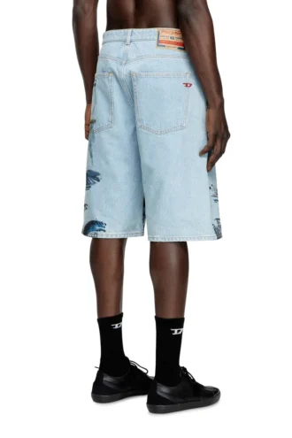 pr-d-rixford-s Jeansshorts med blekt tryck