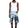 pr-d-rixford-s Jeansshorts med blekt tryck pr-d-rixford-s Jeansshorts med blekt tryck