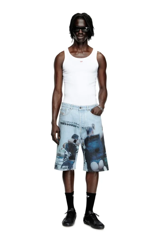 pr-d-rixford-s Jeansshorts med blekt tryck pr-d-rixford-s Jeansshorts med blekt tryck