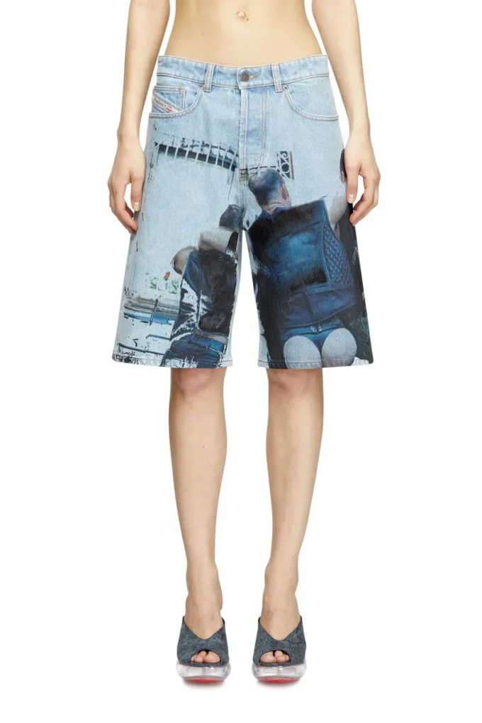 pr-d-rixford-s Jeansshorts med blekt tryck pr-d-rixford-s Jeansshorts med blekt tryck