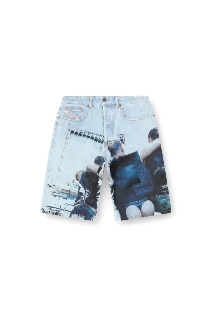 pr-d-rixford-s Jeansshorts med blekt tryck pr-d-rixford-s Jeansshorts med blekt tryck