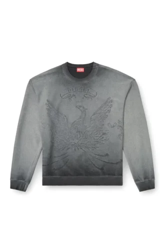 s-aron Blekt sweatshirt med devoré Phoenix-logotyp
