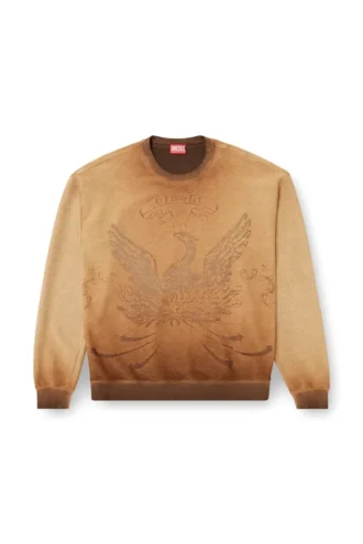 s-aron Blekt sweatshirt med devoré Phoenix-logotyp