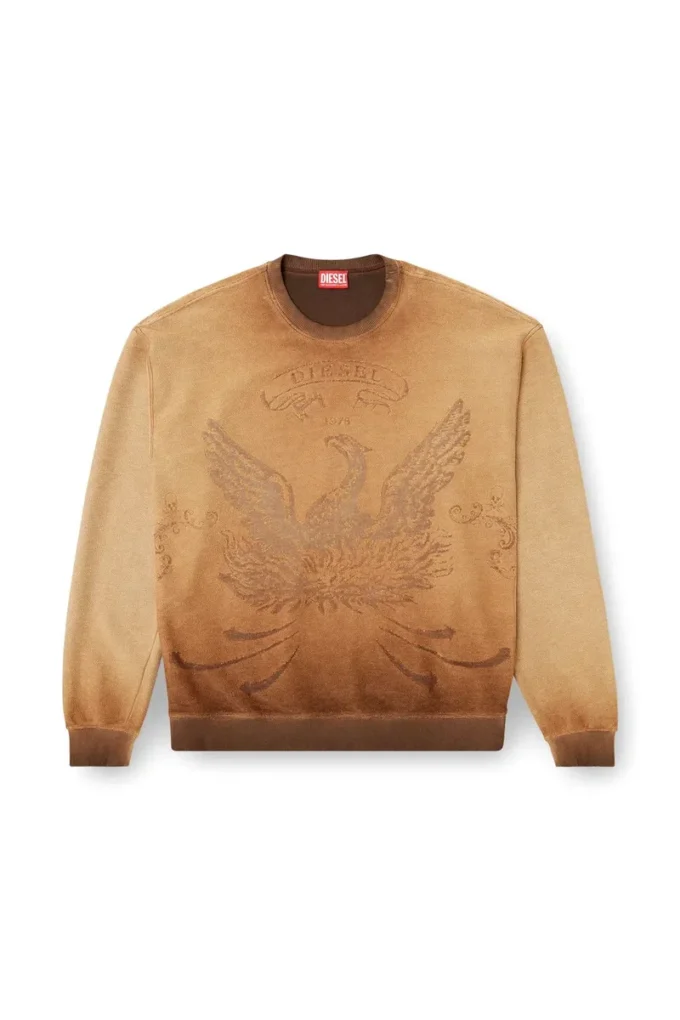s-aron Blekt sweatshirt med devoré Phoenix-logotyp s-aron Blekt sweatshirt med devoré Phoenix-logotyp
