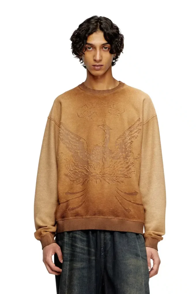 s-aron Blekt sweatshirt med devoré Phoenix-logotyp s-aron Blekt sweatshirt med devoré Phoenix-logotyp