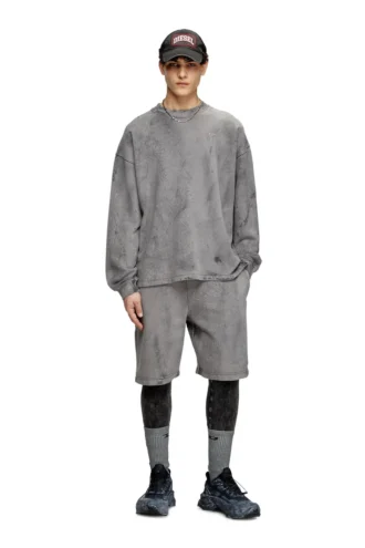 s-baxt-t1 Sweatshirt med krackelerad effekt och mikro-logo