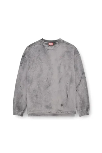 s-baxt-t1 Sweatshirt med krackelerad effekt och mikro-logo