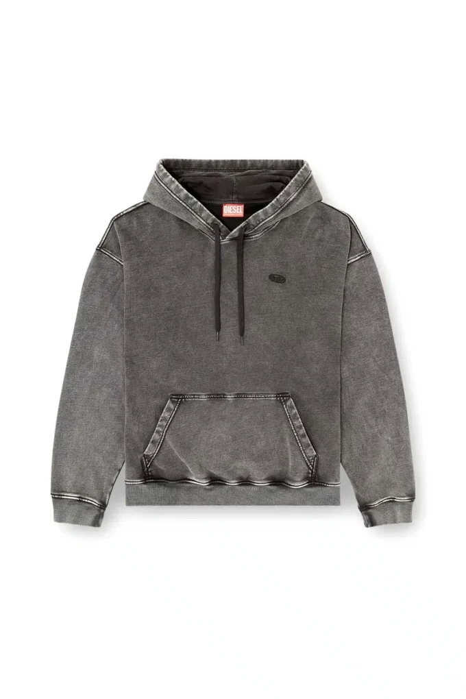 s-boxt-hood-den Hoodie med råkantad patch på ryggen s-boxt-hood-den Hoodie med råkantad patch på ryggen