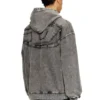 s-boxt-hood-den Hoodie med råkantad patch på ryggen s-boxt-hood-den Hoodie med råkantad patch på ryggen