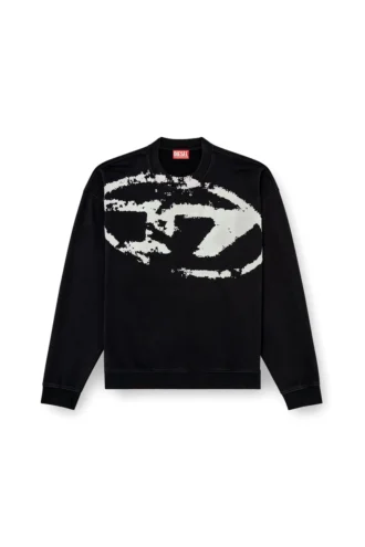 s-boxt-n5 Sweatshirt med slitna flockade logotyper