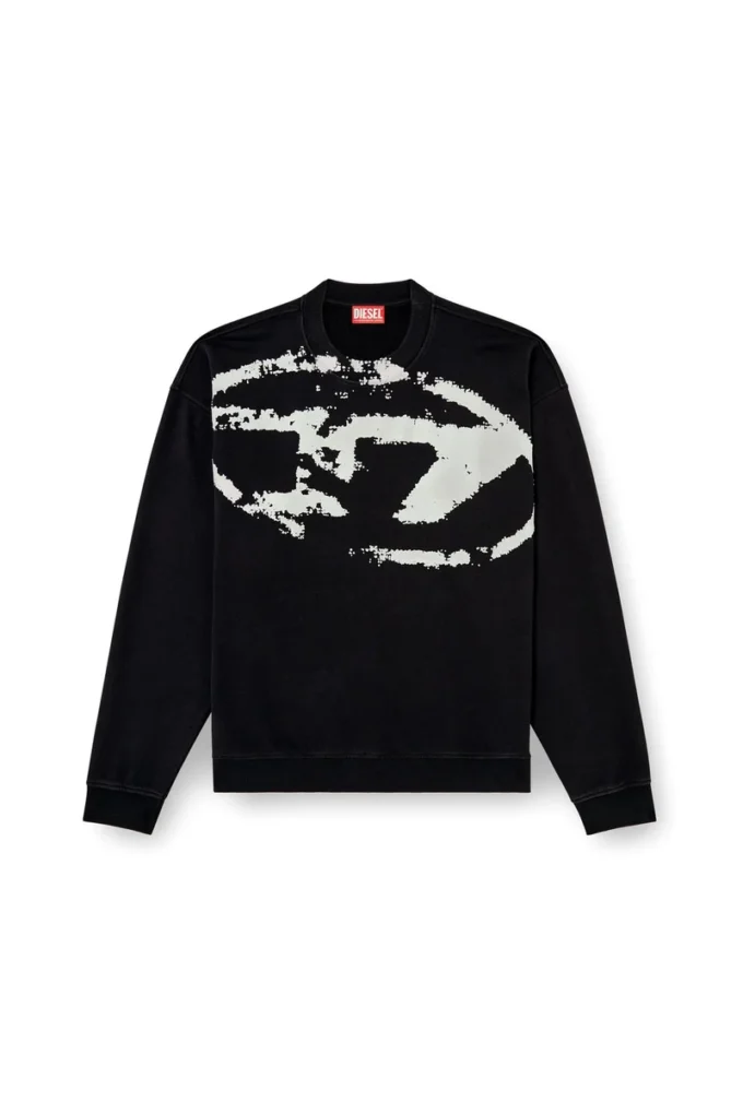 s-boxt-n5 Sweatshirt med slitna flockade logotyper s-boxt-n5 Sweatshirt med slitna flockade logotyper