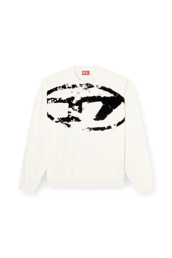 s-boxt-n5 Sweatshirt med slitna flockade logotyper s-boxt-n5 Sweatshirt med slitna flockade logotyper
