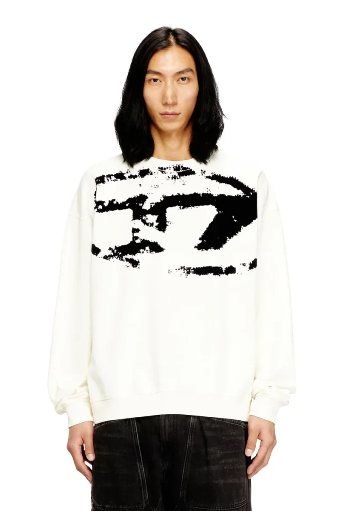 s-boxt-n5 Sweatshirt med slitna flockade logotyper s-boxt-n5 Sweatshirt med slitna flockade logotyper