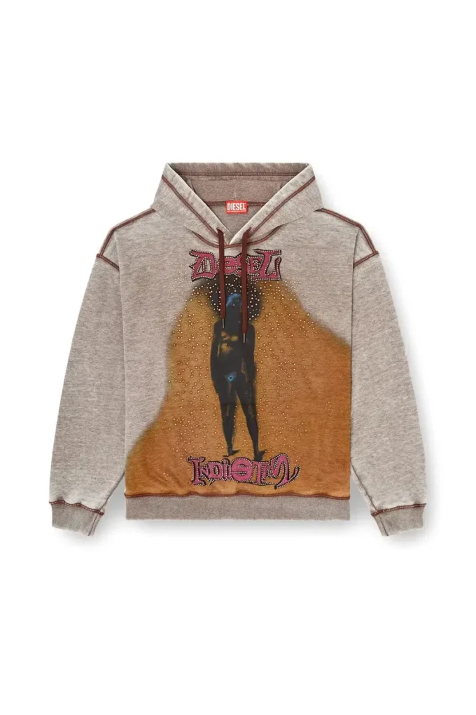 s-boxton-hood Hoodie med tryck och nitar s-boxton-hood Hoodie med tryck och nitar