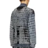s-corr Devoré-hoodie med zip-up i hundtandsmönster s-corr Devoré-hoodie med zip-up i hundtandsmönster