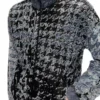 s-corr Devoré-hoodie med zip-up i hundtandsmönster s-corr Devoré-hoodie med zip-up i hundtandsmönster