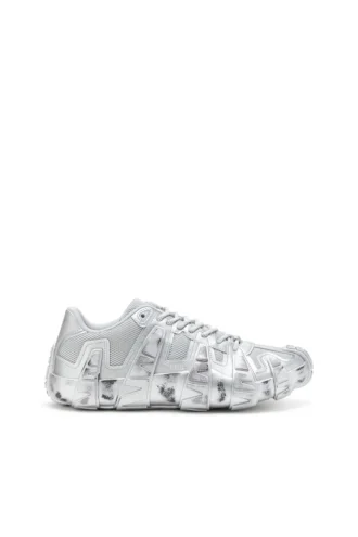 s-d-griffe low S-D-Griffe-Metallic sneakers i mesh och PU