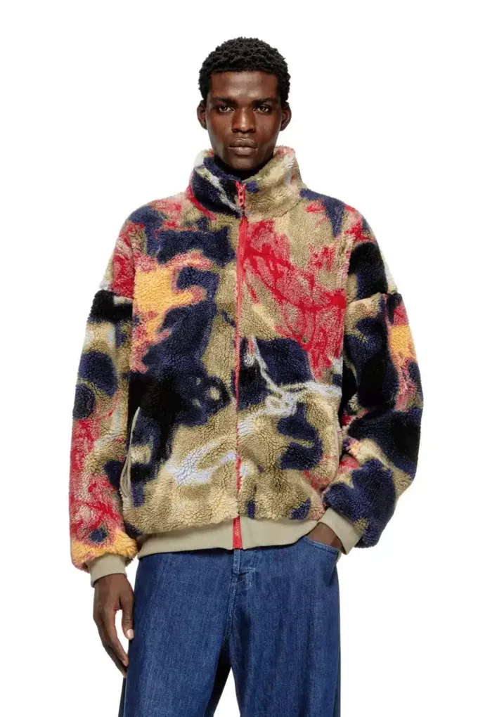 s-luke Teddyfleecejacka med graffitimotiv s-luke Teddyfleecejacka med graffitimotiv