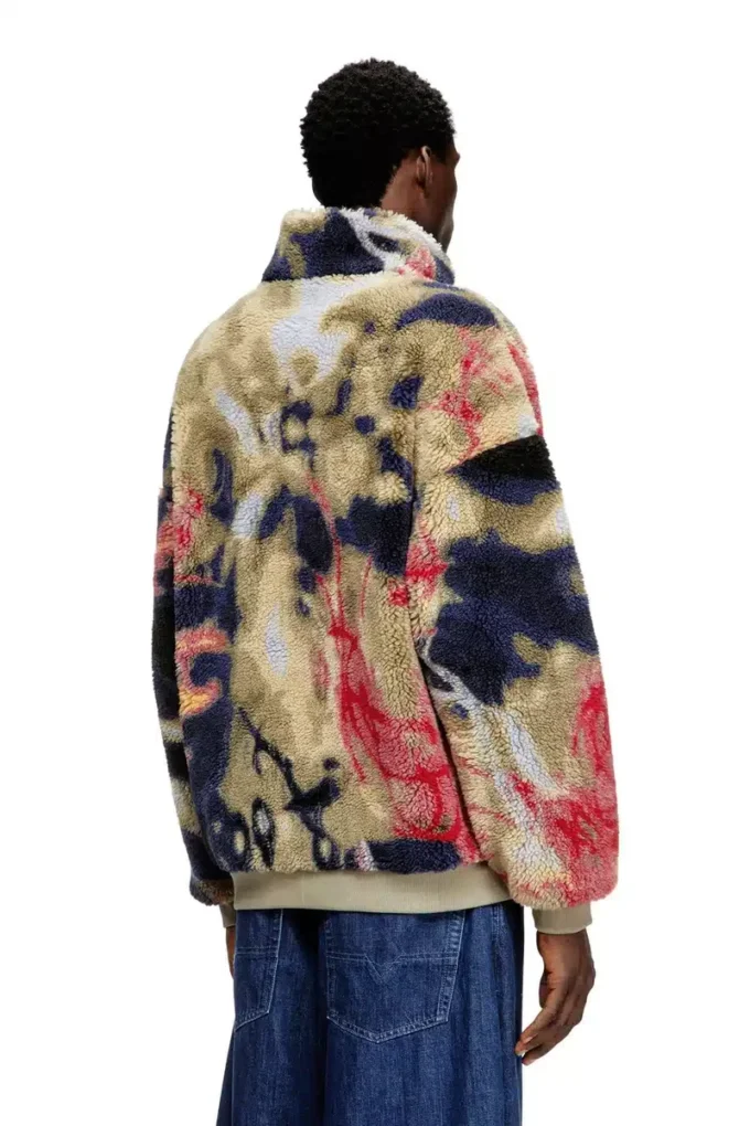 s-luke Teddyfleecejacka med graffitimotiv s-luke Teddyfleecejacka med graffitimotiv