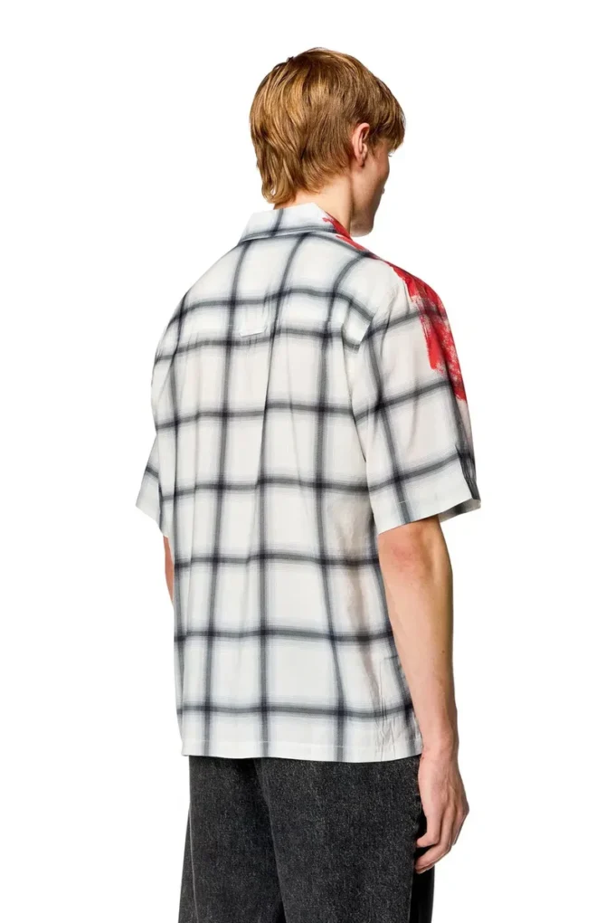 s-nabil Bowlingskjorta med rutmönster och blekt logo