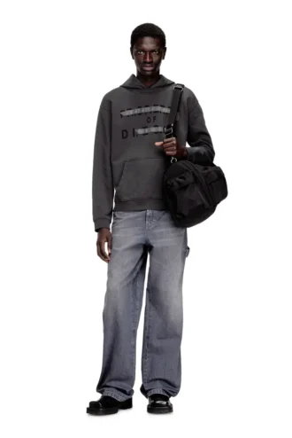 s-norman-hood Hoodie i bomull med D-applikation
