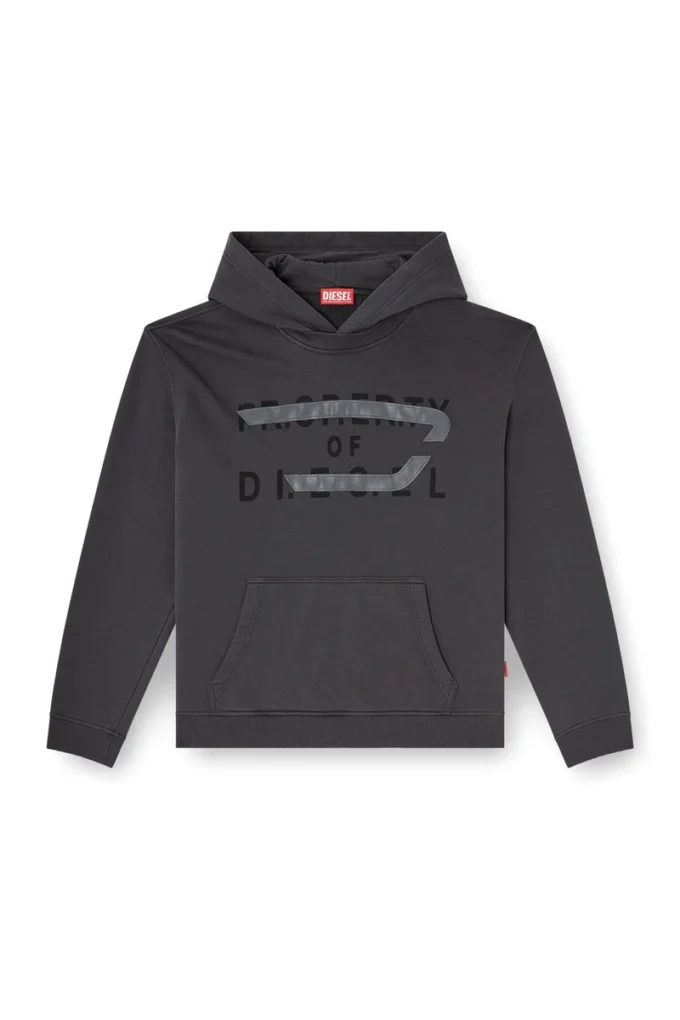 s-norman-hood Hoodie i bomull med D-applikation s-norman-hood Hoodie i bomull med D-applikation