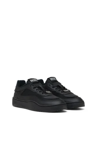 s-oval skate low S-Oval Skate – Lädersneakers med tygpaneler