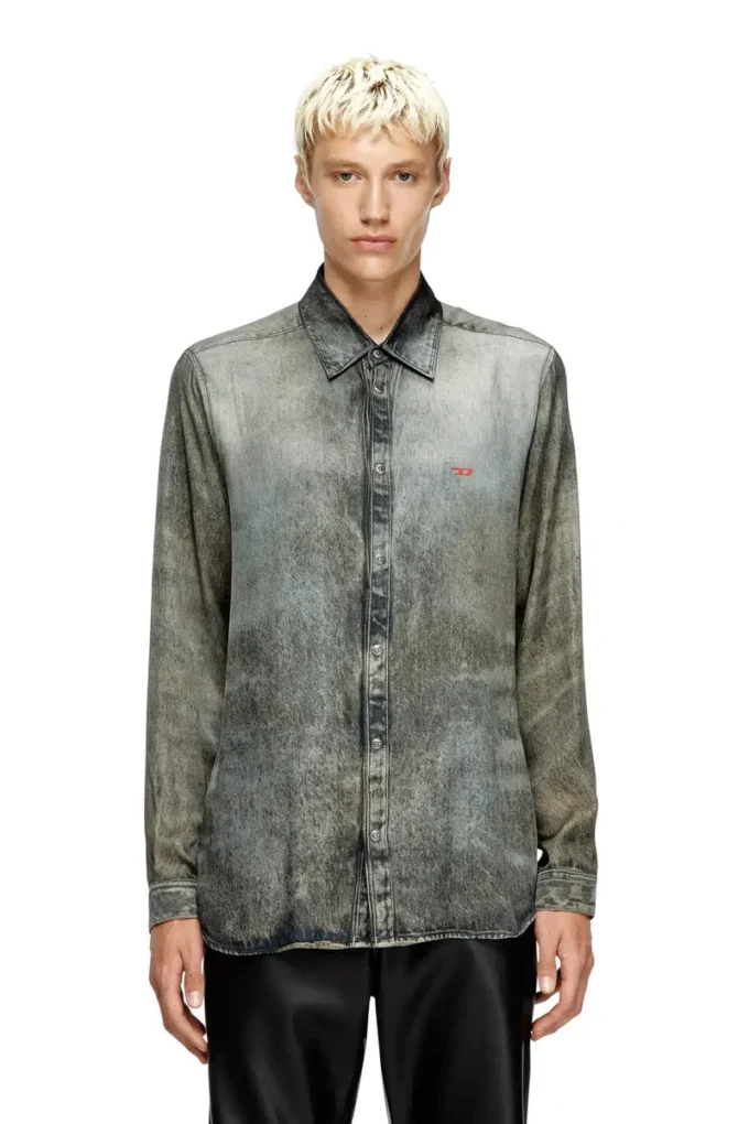 s-simply-lkct Skjorta i viskos med denimlook