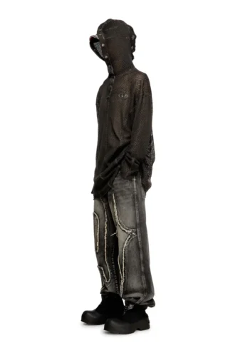s-thug-fishnet Fishnet-hoodie med heltäckande huva