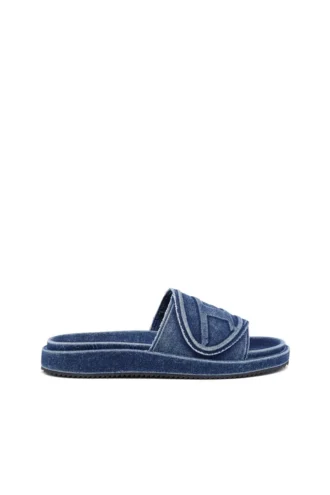 sa-slide d oval Sa-Slide D-Denim-sandaler med präglad rem sa-slide d oval Sa-Slide D-Denim-sandaler med präglad rem