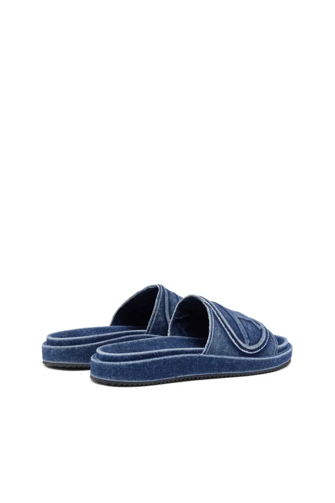 sa-slide d oval Sa-Slide D-Denim-sandaler med präglad rem
