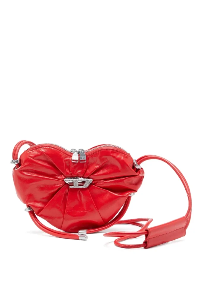 scrunch-d heart Scrunch-D-Heart axelväska i skrynkligt läder