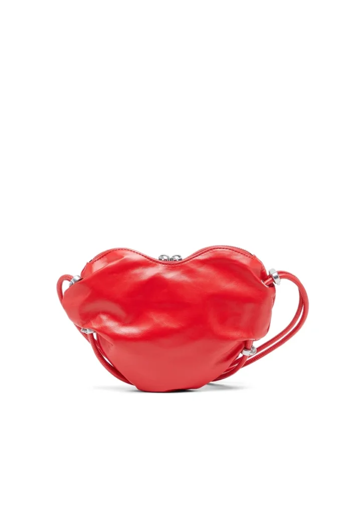 scrunch-d heart Scrunch-D-Heart axelväska i skrynkligt läder