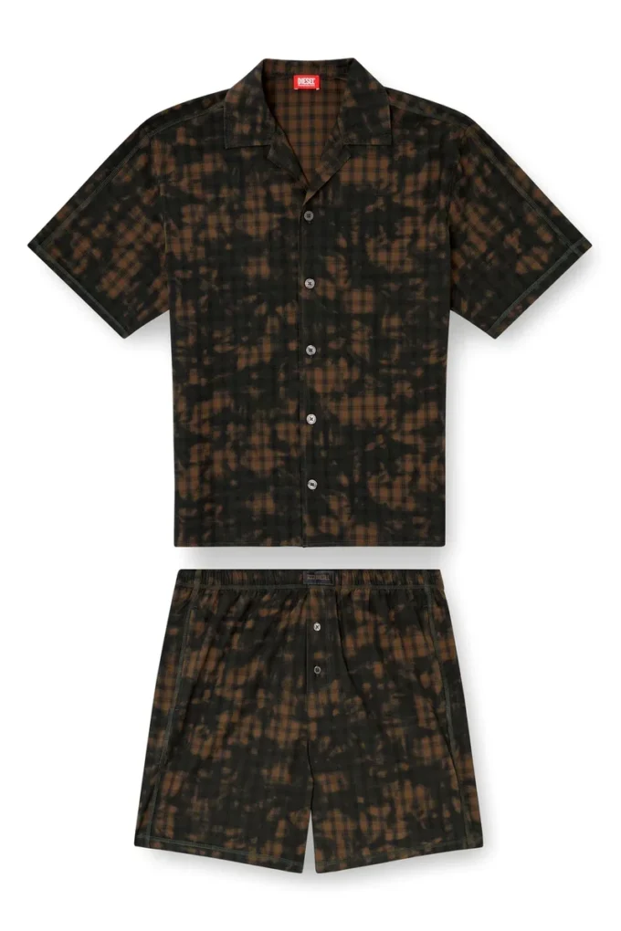 set-horien-utlt Kort pyjamas i bomull med molntryck set-horien-utlt Kort pyjamas i bomull med molntryck