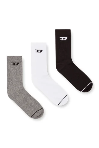 skm-d-tennis-crew-17,5 3-pack ribbade strumpor med D-logotyp