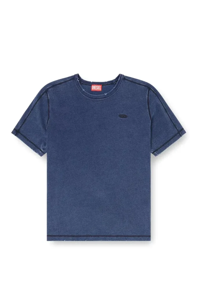 t-adjind-new Sliten T-shirt med denimeffekt t-adjind-new Sliten T-shirt med denimeffekt