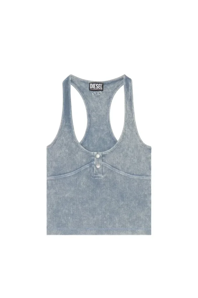 t-aniesse Ribbad racerback-top med knappöppning t-aniesse Ribbad racerback-top med knappöppning