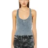 t-aniesse Ribbad racerback-top med knappöppning t-aniesse Ribbad racerback-top med knappöppning