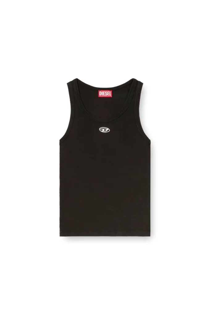 t-anki-od Slim ribbad linne med metalliskt Oval D t-anki-od Slim ribbad linne med metalliskt Oval D